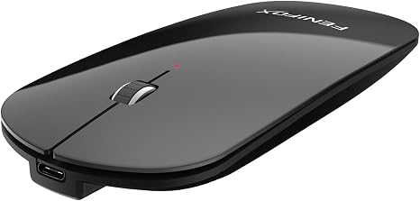 FENIFOX Wireless Bluetooth Mouse, Slim Travel Silent Rechargeable Black