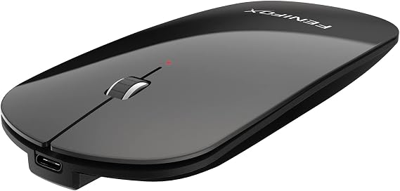 FENIFOX Wireless Bluetooth Mouse, Slim Travel Silent Rechargeable Black