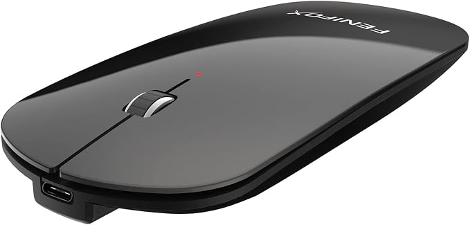 FENIFOX Wireless Bluetooth Mouse, Slim Travel Silent Rechargeable Black