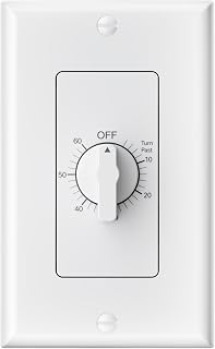 BN-LINK 60 Min Bathroom Fan Timer Switch for Lights Exhaust Fan, No Neutral