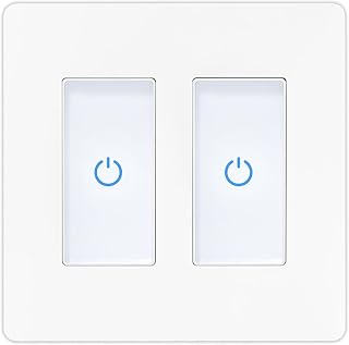 Milfra Touch Smart Switch 2 Gang, 2-Position, White, Compatible with Alexa and Assistant, No Hub Required - Image 1