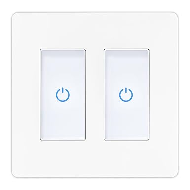 Milfra Touch Smart Switch 2 Gang, 2-Position, White, Compatible with Alexa and Assistant, No Hub Required