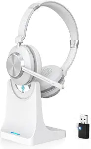Wireless Headset with Mic for Work, Bluetooth Headset with Microphone.