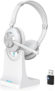 Wireless Headset with Mic for Work, Bluetooth Headset with Microphone.