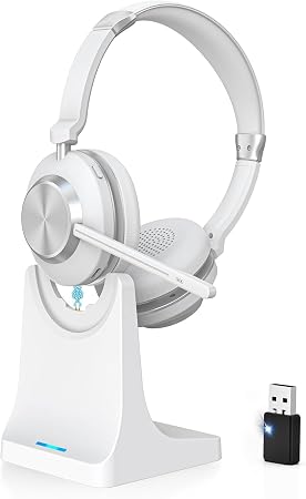 Wireless Headset with Mic for Work, Bluetooth Headset with Microphone.