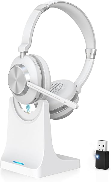 Wireless Headset with Mic for Work, Bluetooth Headset with Microphone.