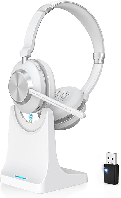Wireless Headset with Mic for Work, Bluetooth Headset with Microphone.