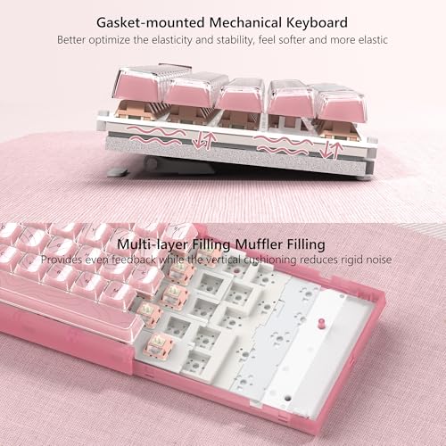 Womier 60% Percent Keyboard Pink Mechanical QMK/VIA Gaming Keyboard - Image 5