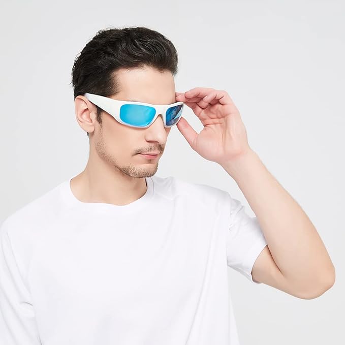 OhO Smart Glasses,Polarized Sunglasses with Bluetooth Speaker,Athletic/Outdoor UV Protection and Voice Control,Unisex(Mirror Blue Lens)