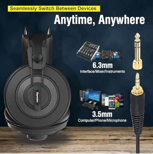 Superlux HD668B MKII Semi-Open Studio Headphones, 50mm Drivers, 56Ω, Wired