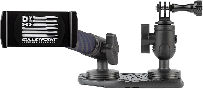 Bulletpoint Metal Dash Mount Cell Phone Holder & Action Camera Bracket Compatible with 2024+ Jeep Wrangler JL, 4xe & Gladiator Dual 20mm Ball Base (Driver Side Spring-Loaded)