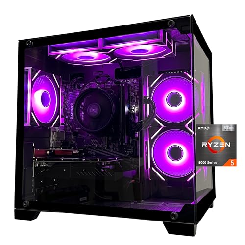 SKYESEV Gaming Desktop Computer PC,AMD Ryzen 5 5600,RTX3050 6GB,32GB DDR4