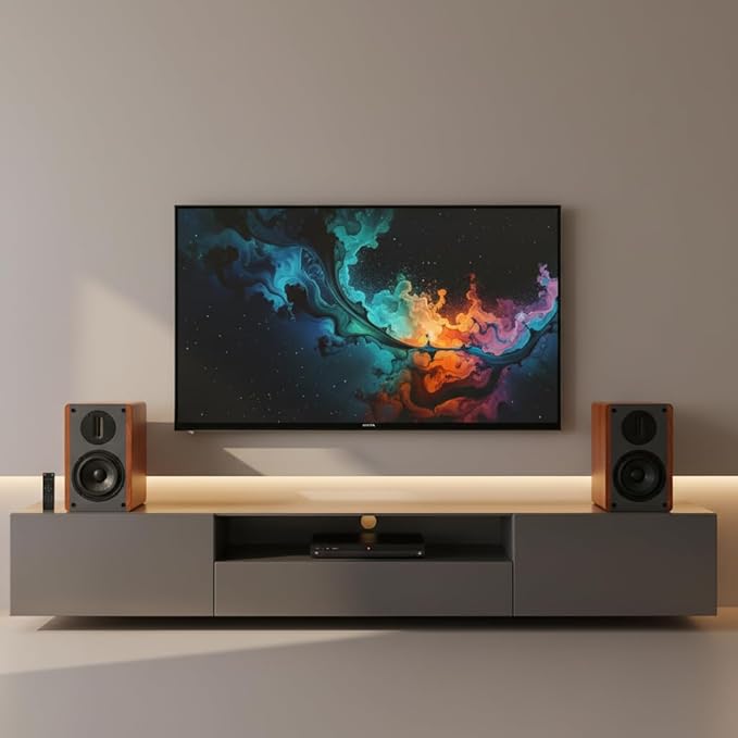 Bluetooth Bookshelf Speakers, 100W X 2 Powered TV Speakers with 5.25 Inch Woofer, Turntable Speakers for TV and PC Speaker with Optical/AUX/RCA/HDMI Input Used Ribbon Tweeter Speaker