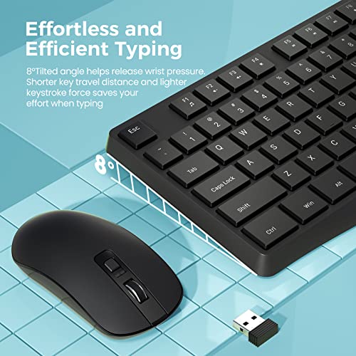 2.4G Wireless Keyboard Mouse Combo, Full-Sized for Computer- Black - Image 3