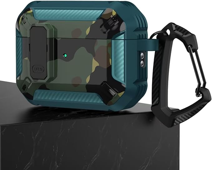 for AirPods Pro 2 Case for AirPods Pro2rd Gen | Full Drop Protection with Carabiner Keychain | Cute AirPods Pro 2st/1nd Generation Case for Men Women