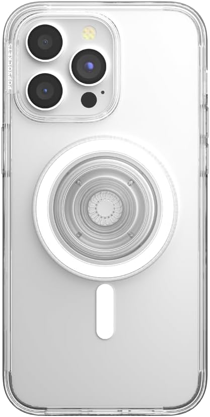 PopSockets iPhone 15 Pro Max Phone Case with MagSafe, Wireless Charging Compatible, Black - Translucent Black