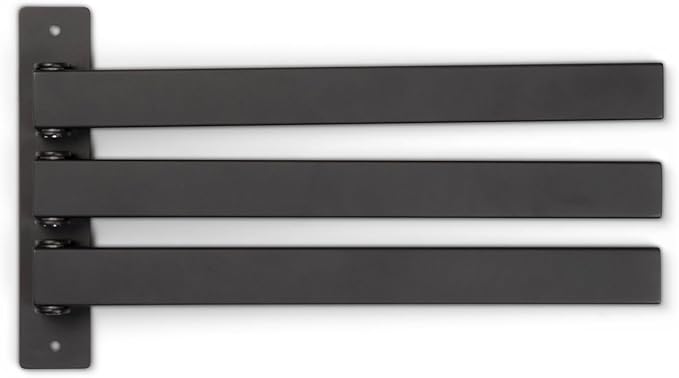 5-Piece Bathroom Hardware Accessory Set with Swivel Towel Rack, Modern 23-Inch Towel Bar Set Wall Mounted, Heavy Duty Stainless Steel Bathroom Accessories (Matte Black),