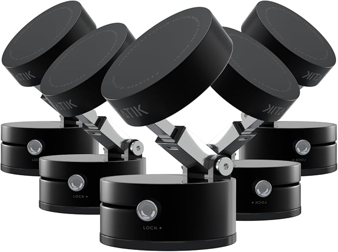 Statik HyperMount®(Gen 2) Vacuum Phone Mount Magnetic Phone Holder, Vacuum Seal Car Phone Mount, Use on Any Surface, Compatible with Apple MagSafe, Magnetic Rings Included for Android Devices, 5 Pack
