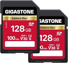GIGASTONE 128GB SD Card 2-Pack, Camera Plus, UHS-I U3 Class 10 SDXC Memory Card Full HD Video for Digital Camera Speed up to 140MB/s, Full-Sized SD Card, with 2 mini Cases - Image 1