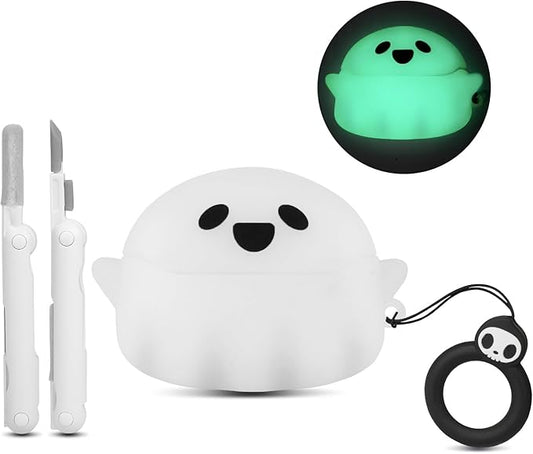 for AirPods Pro 3 Case 2025 Cute, Luminous Funny 3D Ghost Case Designed for Apple AirPods Pro 3rd Generation, Soft Silicone Anime AirPods Pro 3 Cases Cover for Women Men Kids Teens Girls Boys