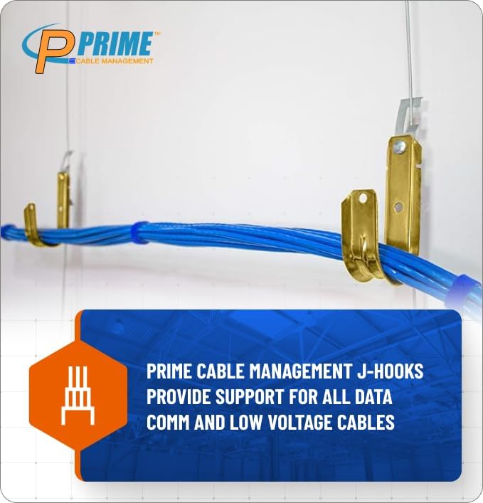Prime Heavy Duty Metal Cable Support Batwing J-Hook Hangers with Bat Wing Clip for Ceiling Wire & Threaded Rod for Cable Management