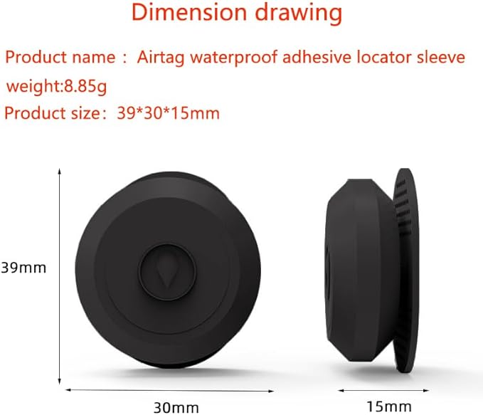 Airtag Sticker Mount with 3M Adhesive Sticker, IPX8 Waterproof Holder/Case Compatible with Apple Airtag Air Tags, Hidden Shockproof Protective Silicone Case for Luggage Laptop Car Bike Remote Drone