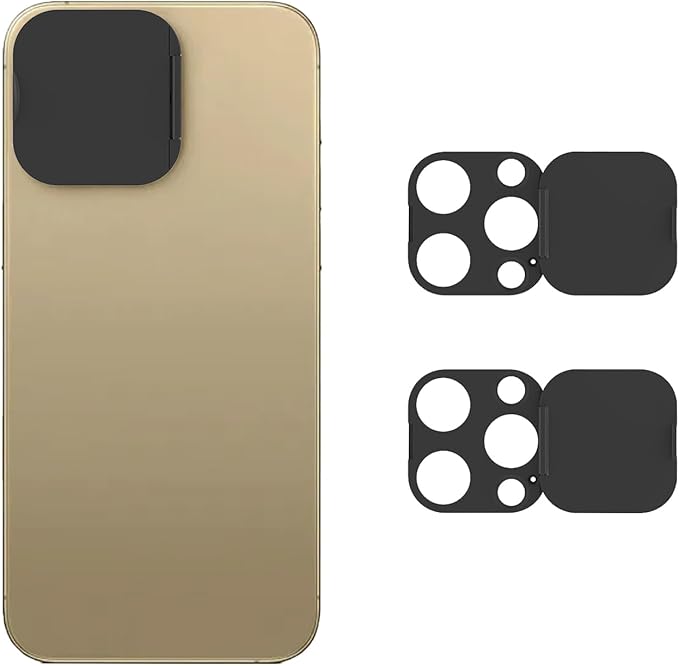 Phone Camera Lens Cover Compatible for Phone 16 Pro/ 16 Pro Max,Camera Lens Protector to Protect Privacy and Security,Strong Adhesive Black-2 Pack