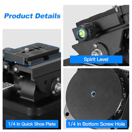 Soonpho M4 Motorized Rotating Panoramic Tripod Head, Remote Control 360° Pan Tilt Head with Mobile Phone Clip for DSLR Cameras, Camcorders, Smartphones, Tripod