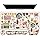 Beige Mouse Pad with Wrist Support 4 in1 Set, XXL Big Game Mousepad + Keyboard Wrist Rest + Mouse Wrist Rest Pad +Coaster Gaming Mat for Home Office Work Computer I Cute Design Stickers