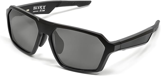 QY-Pro5 Smart Bluetooth Cycling Glasses - HIFI Sound, AI Translation, UV400 Lenses, 6H Playtime for Outdoor Sports (Riding/Skiing/Fishing)-Grey Lenses