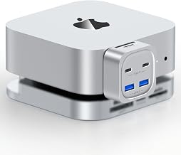 Mac mini M4 Hub, 6-in-1 Front-Access Docking Station, Mac mini M4 Accessories with 4× USB3.2 10Gbps (USB-C & USB-A), SD/TF 3.0 Card Reader, Space-Saving Splitter for Creators & Professionals - Image 1