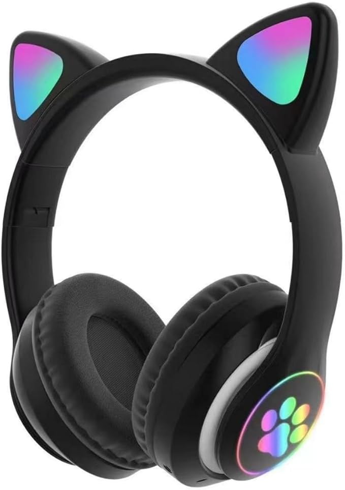 Kids Bluetooth Headphones, Foldable Wireless Headset for Kids, Bluetooth 5.3 Over-Ear Headphones with Mic, LED Lights Up,85dB Volume Limited,Girls Boys Wireless Headphones for Travel iPad Tablet