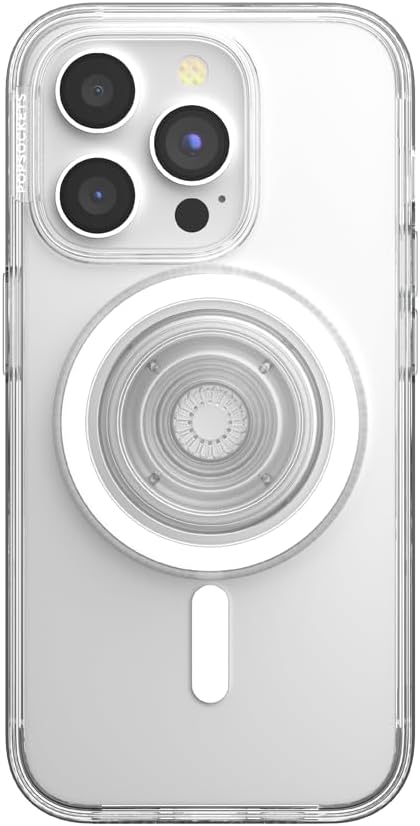 PopSockets iPhone 15 Pro Phone Case with MagSafe, Wireless Charging Compatible, Clear - Clear