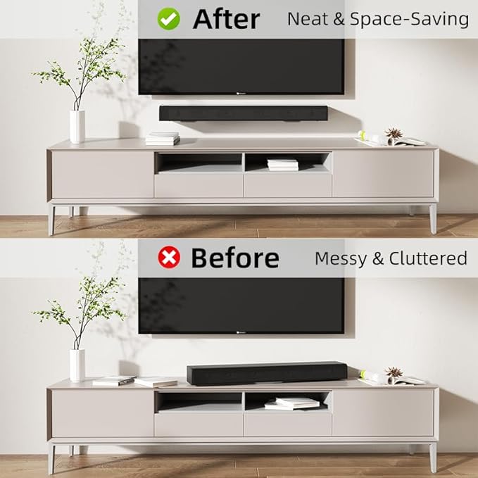 ELETIUO Universal Soundbar Acrylic Mount Bracket,Wall Shelf Mounting Holder Compatible with Samsung,JBL,Sony,LG,Bose,Roku,Polk Audio,Vizio,Onn&More,Hold up to 33 Lbs,Speaker Wall Mount Under TV
