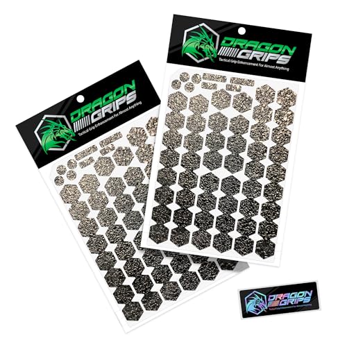 Dragon Grips Universal Controller Grips, 18 Pcs Black Textured Non-Slip Rubber for Xbox, PS4 & PS5 Controller Grip Tape, Perfectly Fit to Any Handles, Sweat Resistant to Enhance Gaming Control, 2 Pack