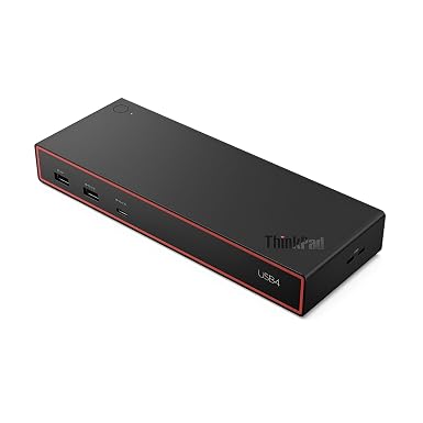 Lenovo ThinkPad USB4 Dock 5000, 40Gbps Bandwidth, Universal Compatibility, 65W Charging, Multiple Display Support, Black