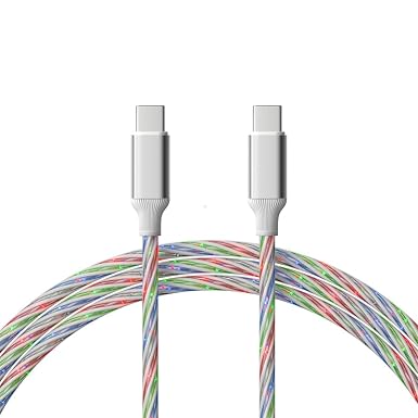 10FT LED USB C Cable Starry Light CtoC Charger Lighted USB C Cord(Colorful)