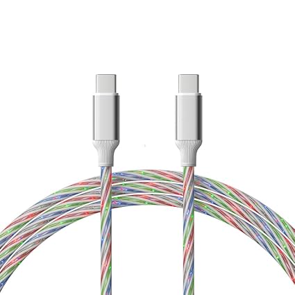 10FT LED USB C Cable Starry Light CtoC Charger Lighted USB C Cord(Colorful)