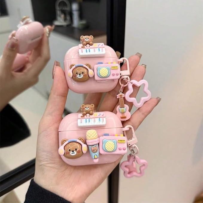 for AirPods Pro 3 Case,Compatible with AirPods Pro 3rd Generation Case (2025), Cute Kawaii Cartoon Design Premium Shock-Absorbing Protective Case Cover for AirPods Pro 3 (Cute Bear)
