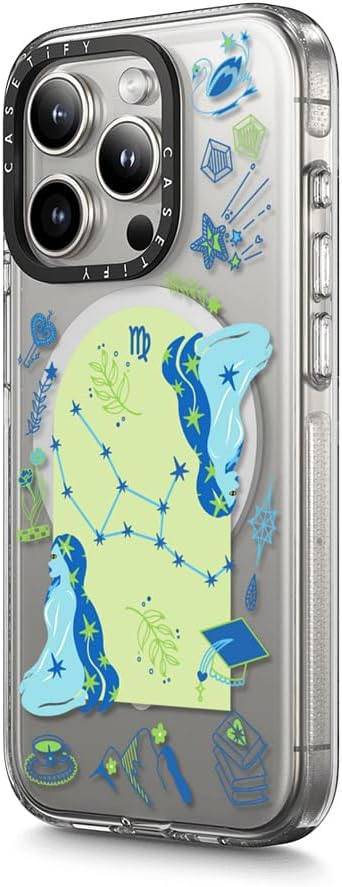 CASETiFY Clear iPhone 15 Pro Max Case [Not Yellowing / 6.6 ft. 3X Military Grade Drop Protection/Compatible with Magsafe] - Virgo - Clear