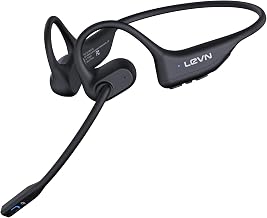 LEVN Open Ear Headphones with Mic, 29g Bluetooth Headset with Microphone, Bluetooth Headphones with Noise Cancelling Mic, Waterproof Non-slip Wireless Headset with Mic for Work, Workout, Driving, Call - Image 1