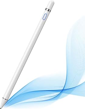 DOGAIN Active Digital Stylus Pen for Touchscreen, Stylus Pencil for Apple iPad mini/Pro/Air, Switch, Samsung, iPhone, Android and Most Phone & Tablet, 1.5mm Fine Point Rechargeable Pens - White
