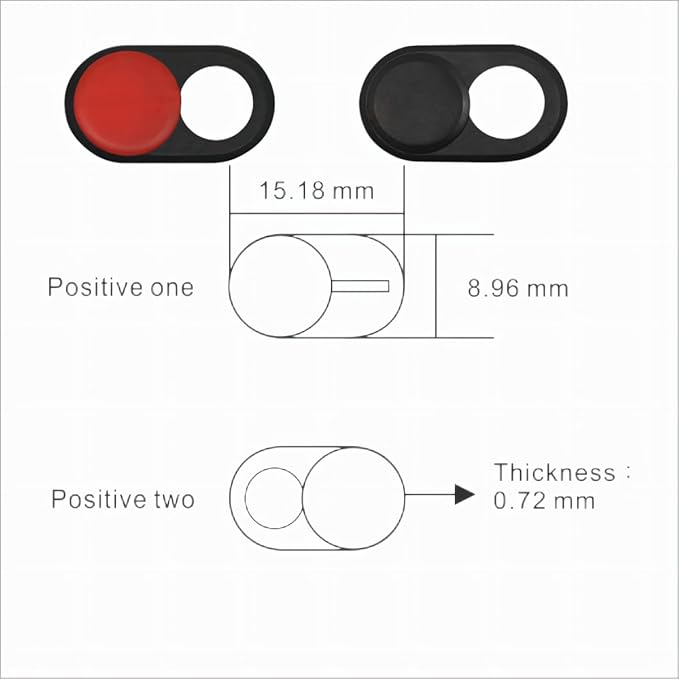 Ultra-thin laptop camera cover slider[2-Pack], suitable for iPhone, iPad, MacBook Pro, desktop computers, phone, and PC accessories camera blocker slider, excellent privacy protection - Black Red