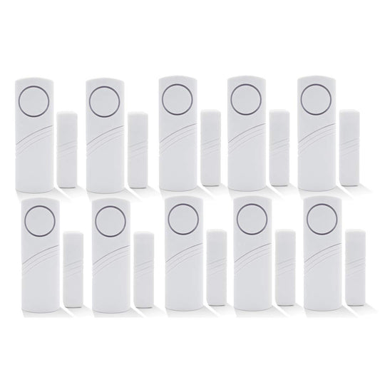 Home Security Alarm System DIY Kit - Magnetic Sensor - Guardian Protector - Window Glass Vibration Security Burglar Alarm for Homes, Cars, Sheds, Caravans, Motorhomes - Price Xes (Set of 10)