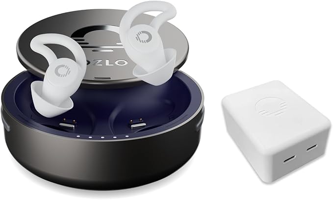 Ozlo Sleepbuds + USB-C Charging Block Bundle | Advanced Noise-Masking Sleep Earbuds | Science-Backed Sleep Sounds | Comfortable Side Sleeper Headphones