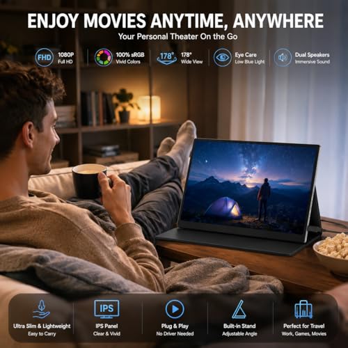 13.3Inch Portable Monitor, 60Hz, 100% sRGB, FHD 4K(3840×2160)