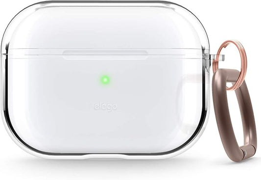 elago Compatible with AirPods Pro Case Clear - High Rating, TPU Transparent Shockproof, Protective Case Cover with Keychain, Gel Tape Included, Wireless Charging [Transparent]