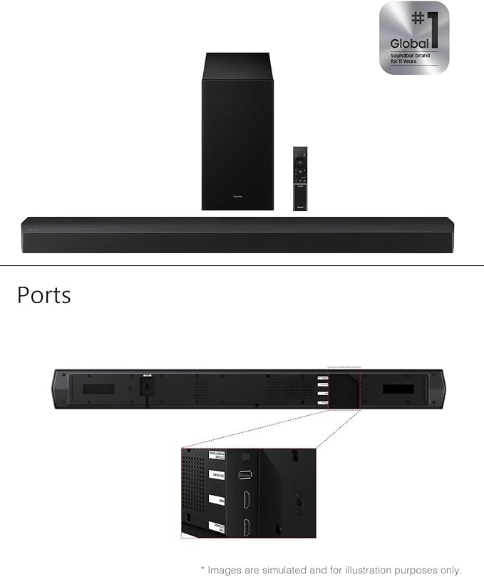 Samsung B-Series B750F 5.1ch Soundbar with Subwoofer & Rear Speakers, Q-Symphony, Dolby Audio, DTS Virtual:X, Bluetooth TV Sound Bar for Home Entertainment