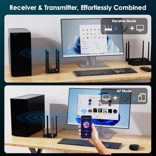 WAVLINK BE6500 USB WiFi 7 Adapter for Desktop PC, Tri-Band PC WiFi Adapter