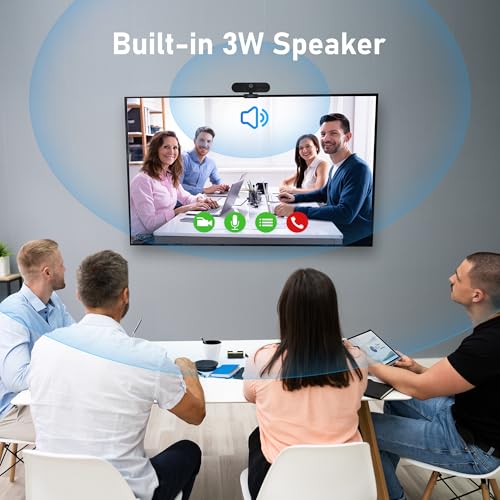saylas 4K Webcam with Microphone and Speaker, 120° FOV Wide Angle Web cam with Remote, Noise-Cancelling Mics, Auto Focus, Privacy Cover, Plug & Play Web Camera for Computer, USB Webcam for Pc, Laptop
